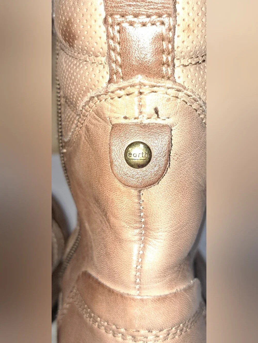 Earth Shoes Denali Anchor Lace Up Side Zip Heel Boots Walnut Brown Size 11 M